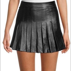 70/21 Faux Leather A-Line Pleated Skirt NWT